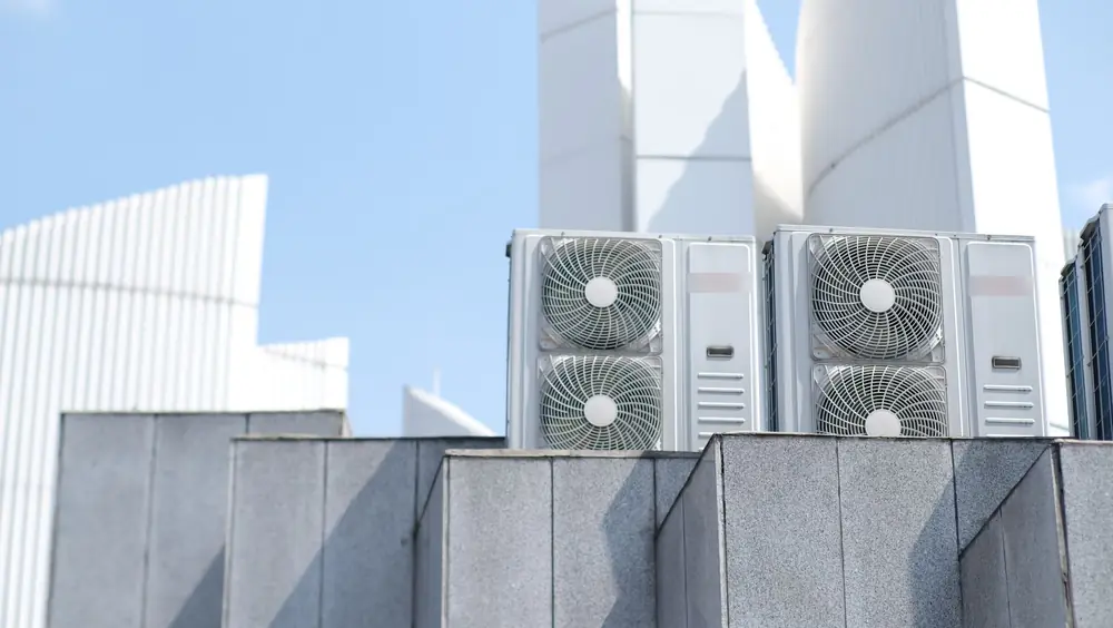 HVAC units on a commercial building roof